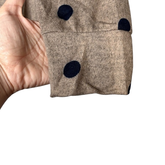 64.perch by blu pepper 1XL mocha beige heather navy polka dot tie front top NWOT - Picture 8 of 13